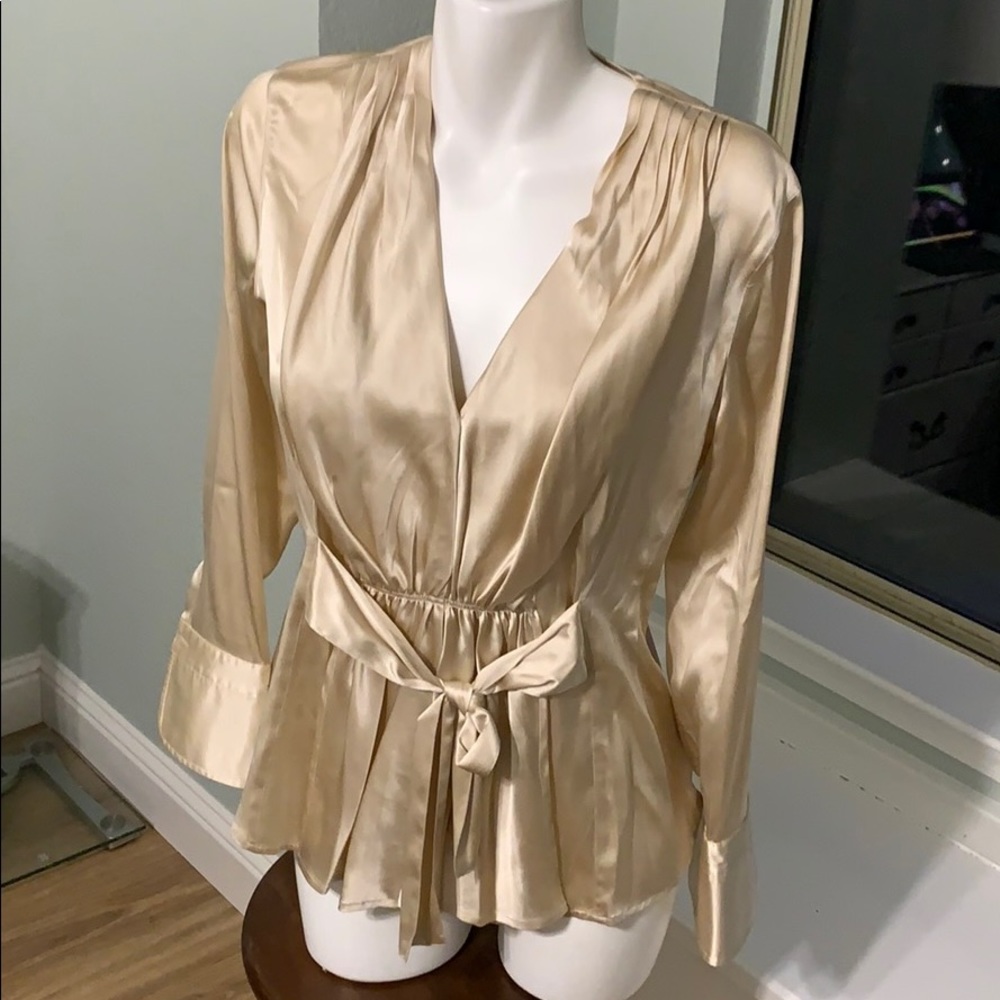 Silk Tie-Waist Blouse - Champagne